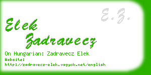 elek zadravecz business card